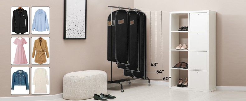 1PK Garment Bags for Hanging Clothes, 43_ Suit Bag for Travel detail