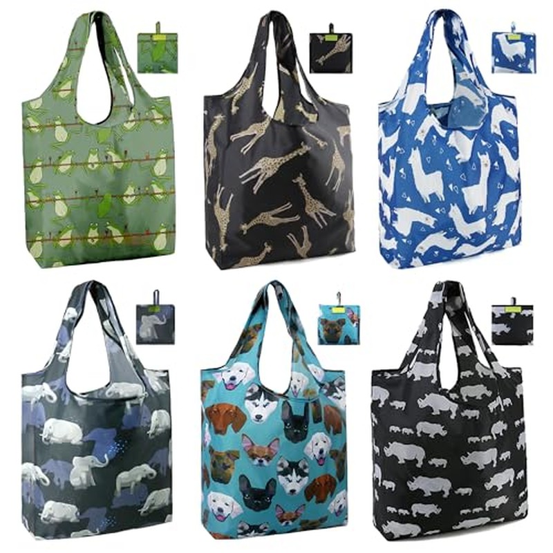Reusable Grocery Bags Heavy Duty Extra Large 6 Pack Foldable Tote Bag - Cloth Grocery Bags