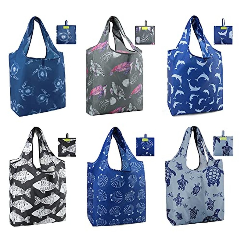 Reusable Grocery Bags Heavy Duty Extra Large 6 Pack Foldable Tote Bag - Cloth Grocery Bags detail