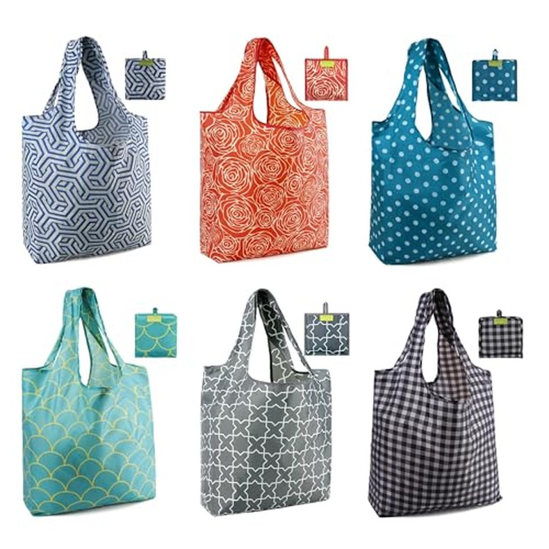 Reusable Grocery Bags Heavy Duty Extra Large 6 Pack Foldable Tote Bag - Cloth Grocery Bags detail