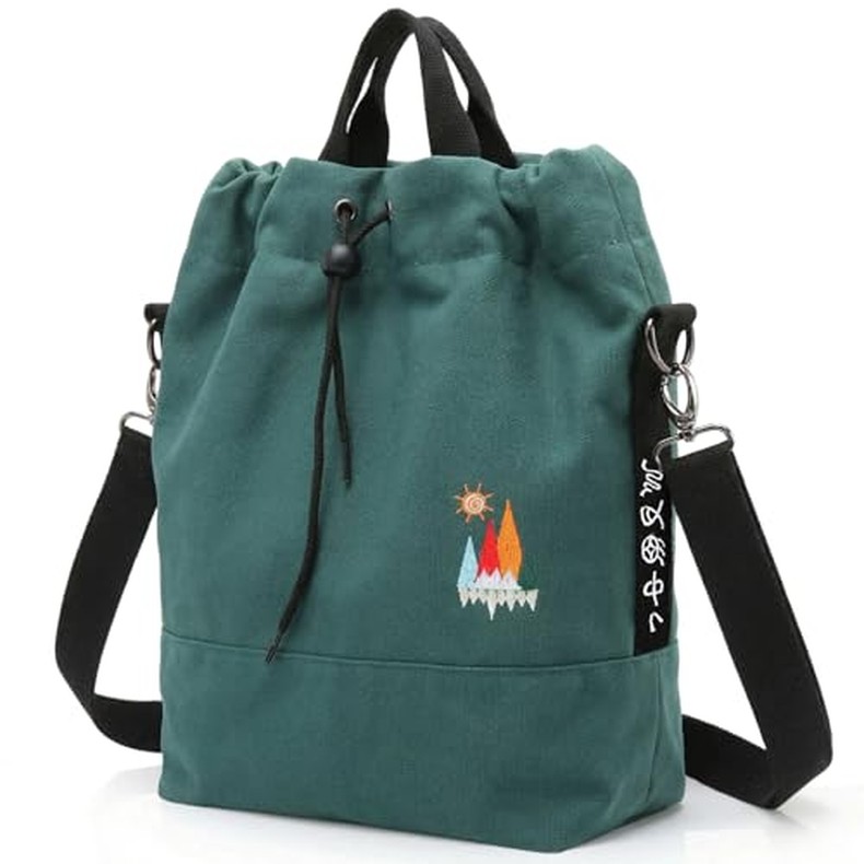 Canvas Crossbody Bag for Women Tote Handbag Slouchy Shoulder Bag detail