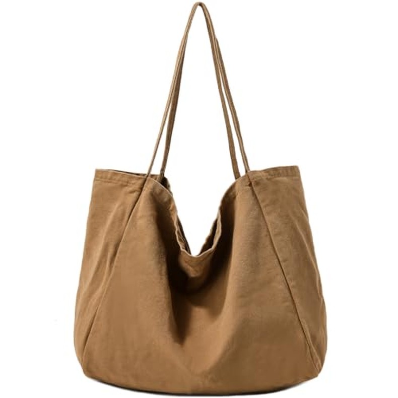 Canvas Tote Bag for Women Large Hobo Shoulder Bag for Work Travel Casual Message Bag Tote Purse hand detail