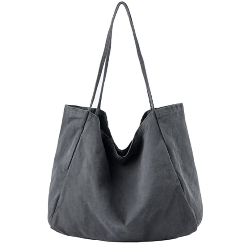 Canvas Tote Bag for Women Large Hobo Shoulder Bag for Work Travel Casual Message Bag Tote Purse hand detail