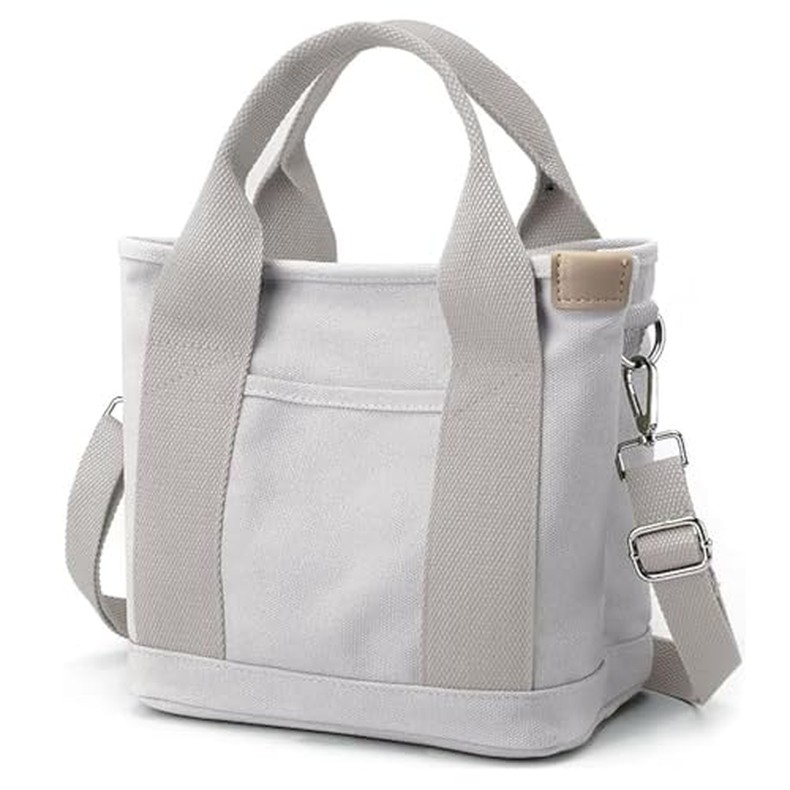Canvas Tote Bag for Women,Small Totes Bags with Zipper Crossbody Purse with Pockets Large Shoulder H detail