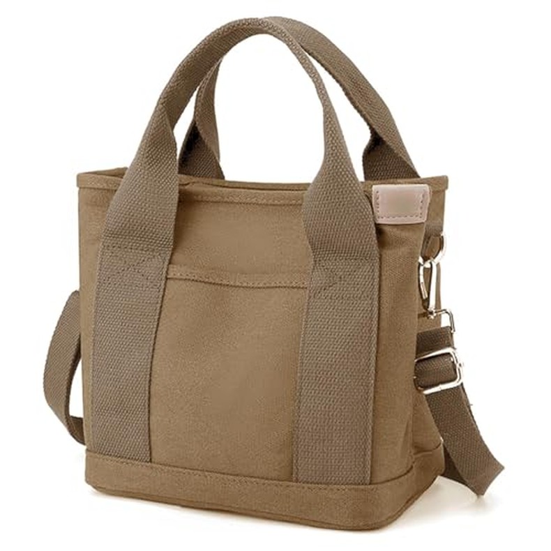 Canvas Tote Bag for Women,Small Totes Bags with Zipper Crossbody Purse with Pockets Large Shoulder H detail