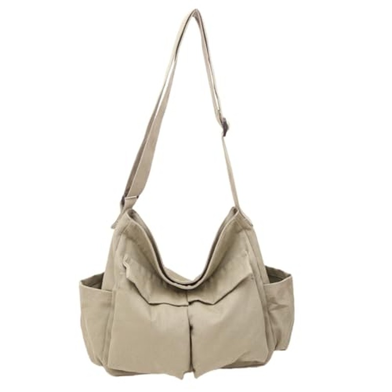 Cute Canvas Tote Bag for School-Work-Travel, Large Crossbody