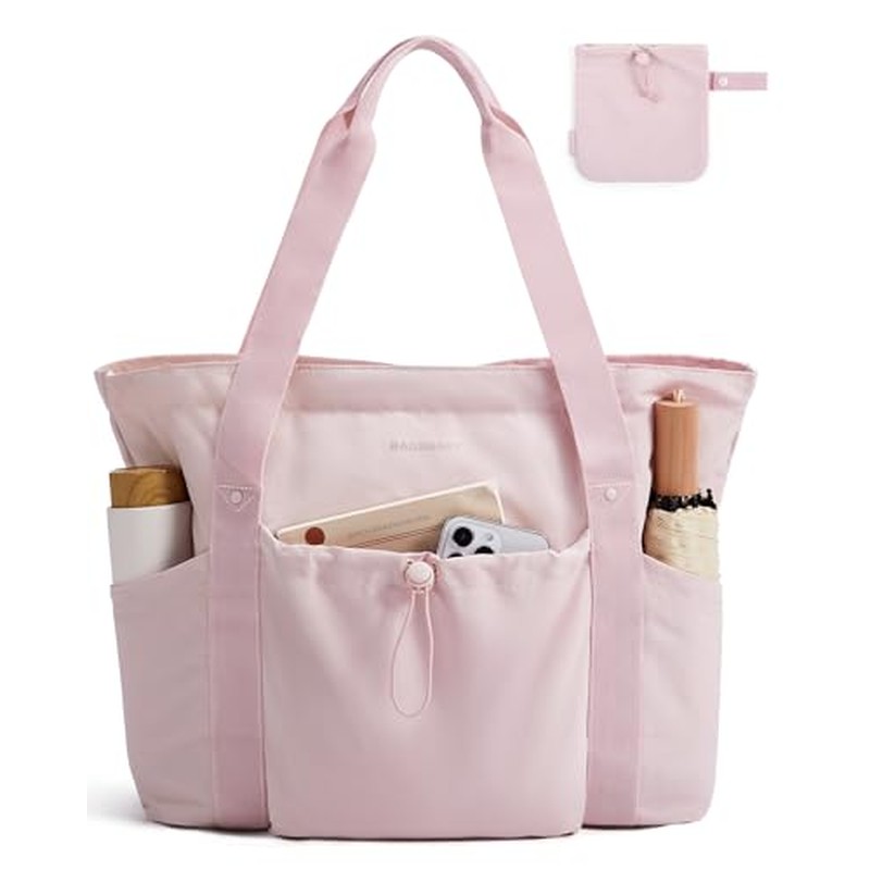 Foldable Tote Bag with Drawstring Bag, Tote Bag Shoulder Bag Top Handle Handbag for Travel