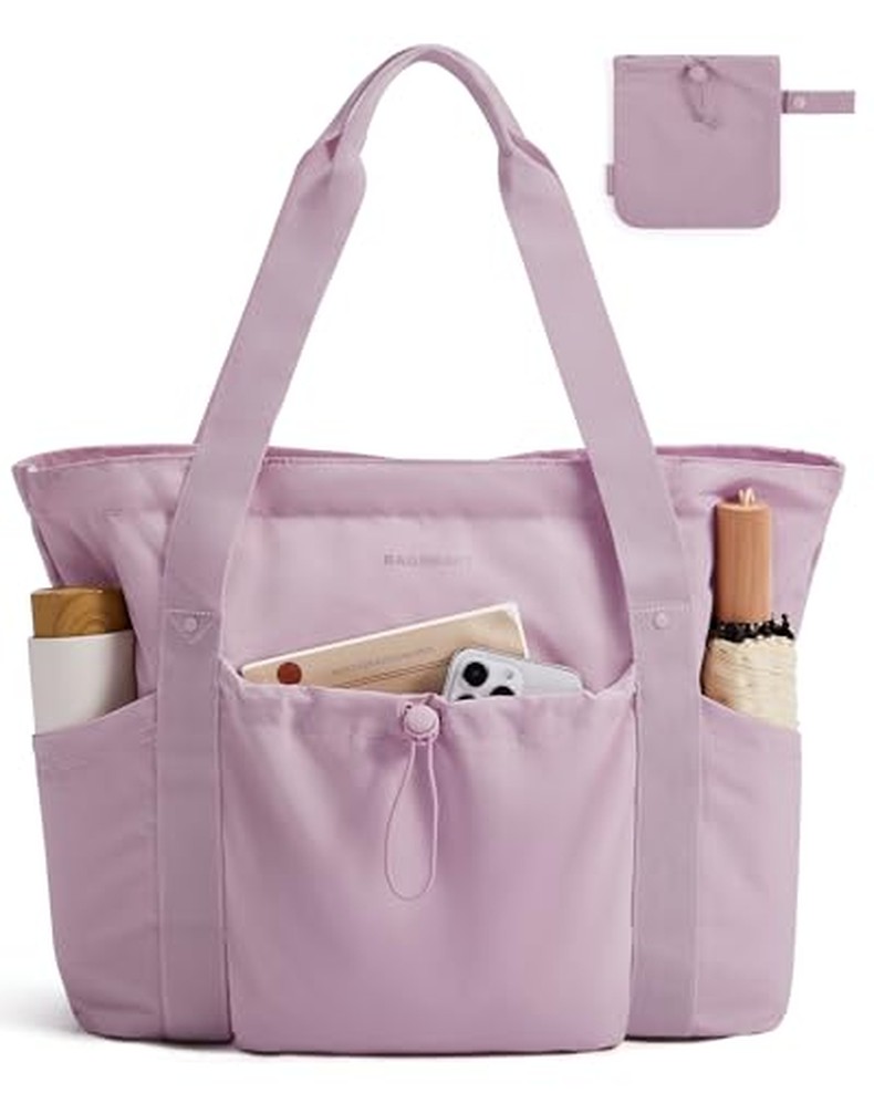 Foldable Tote Bag with Drawstring Bag, Tote Bag Shoulder Bag Top Handle Handbag for Travel detail