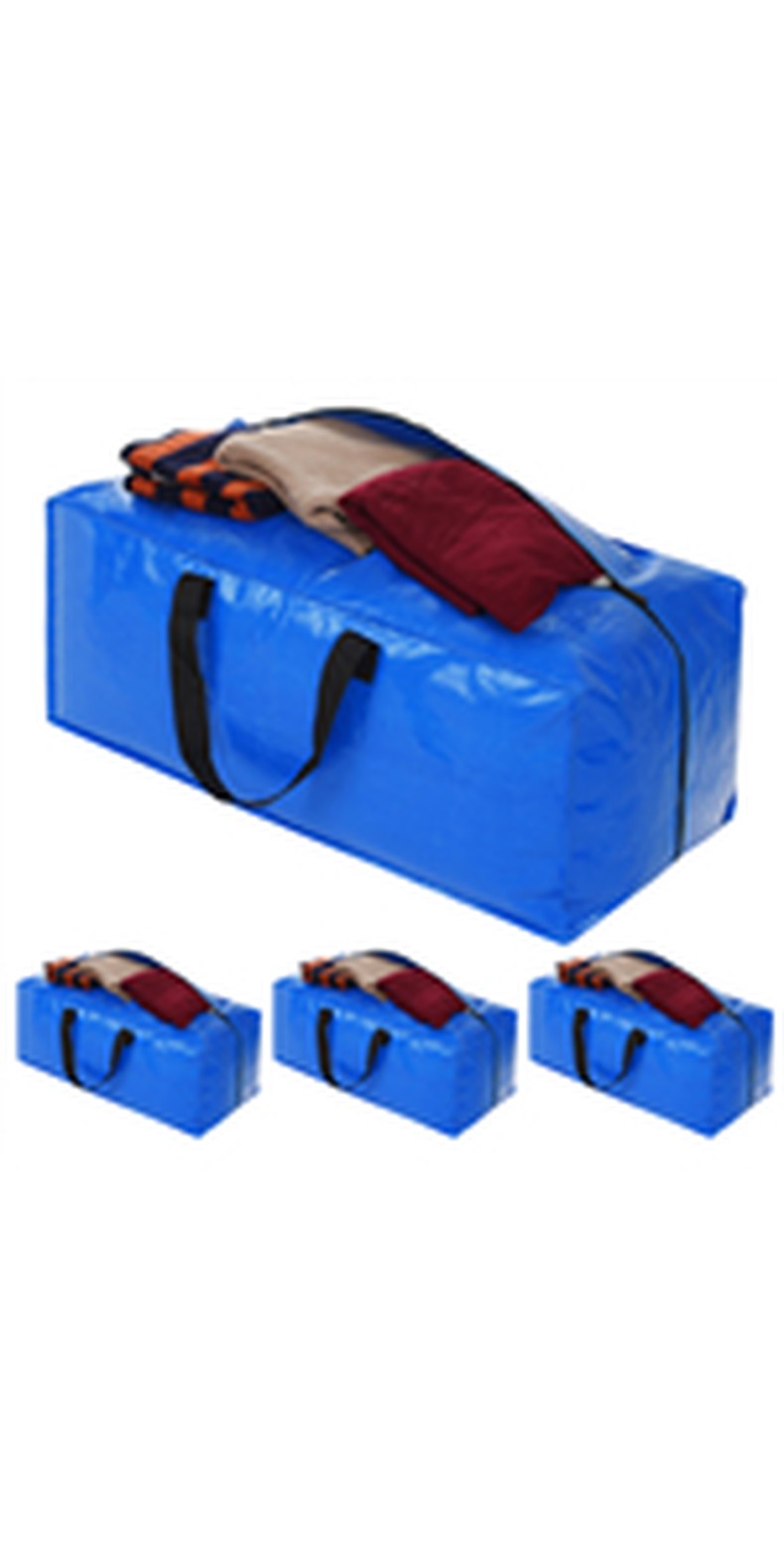 Extra Large Blue Moving Bags with Strong Zipper Backpack Handles detail