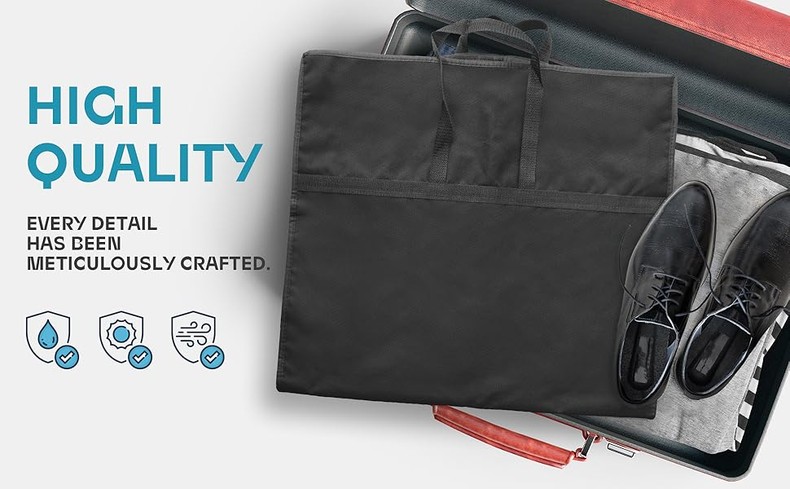 Lazebox 43_ Travel Garment Bag with Accessories Zipper Pocket, Heavy Duty Suit Bag for Suits, Tuxedo detail