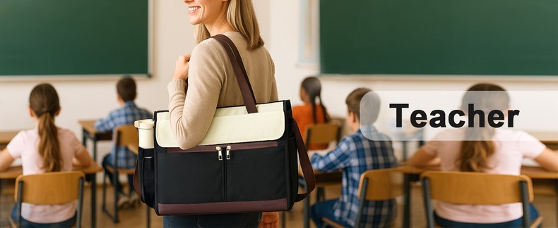 Lu.6_ Laptop Tote with Insulated Lunch Box Compartment for Nurse, Teacher Work Office Outdoor detail