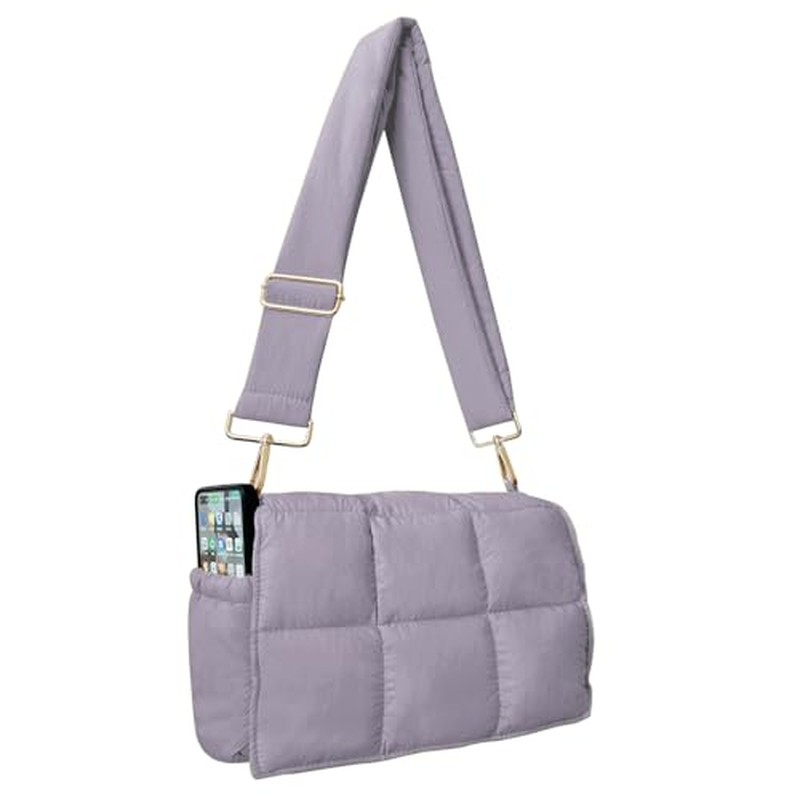 NAARIIAN Crossbody Bag for Women Quilted Puffer Purse Fashion Lightweight Travel Handbags Cute Small