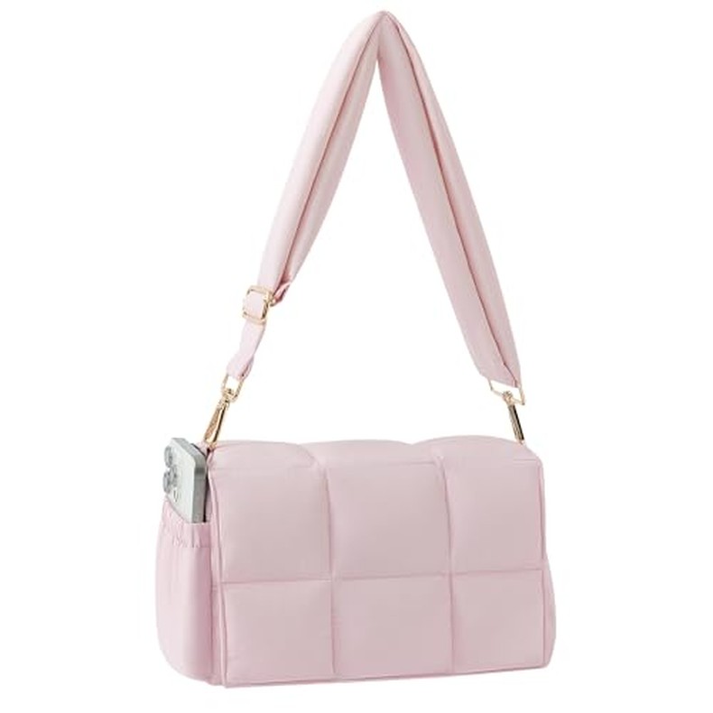 NAARIIAN Crossbody Bag for Women Quilted Puffer Purse Fashion Lightweight Travel Handbags Cute Small detail