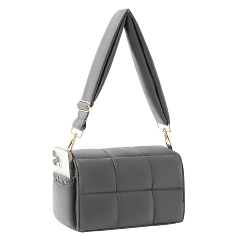 NAARIIAN Crossbody Bag for Women Quilted Puffer Purse Fashion Lightweight Travel Handbags Cute Small detail