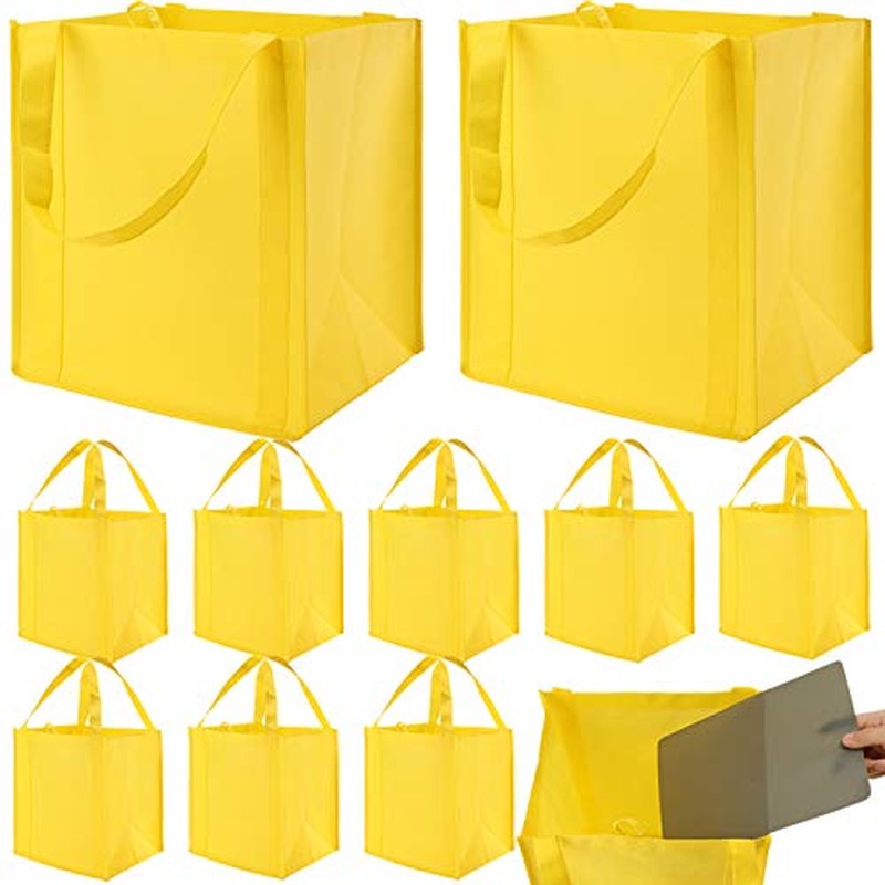 NERUB Set of 10 Reusable Grocery Bags Heavy Duty Shopping Bags Large Grocery Totes with Reinforced B