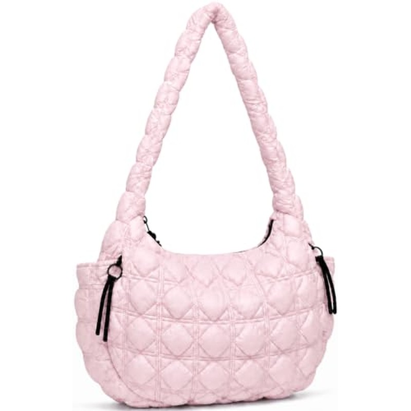 Puffer Tote Bag for Women Large Quilted Shoulder Bag Nylon Crossbody Bag