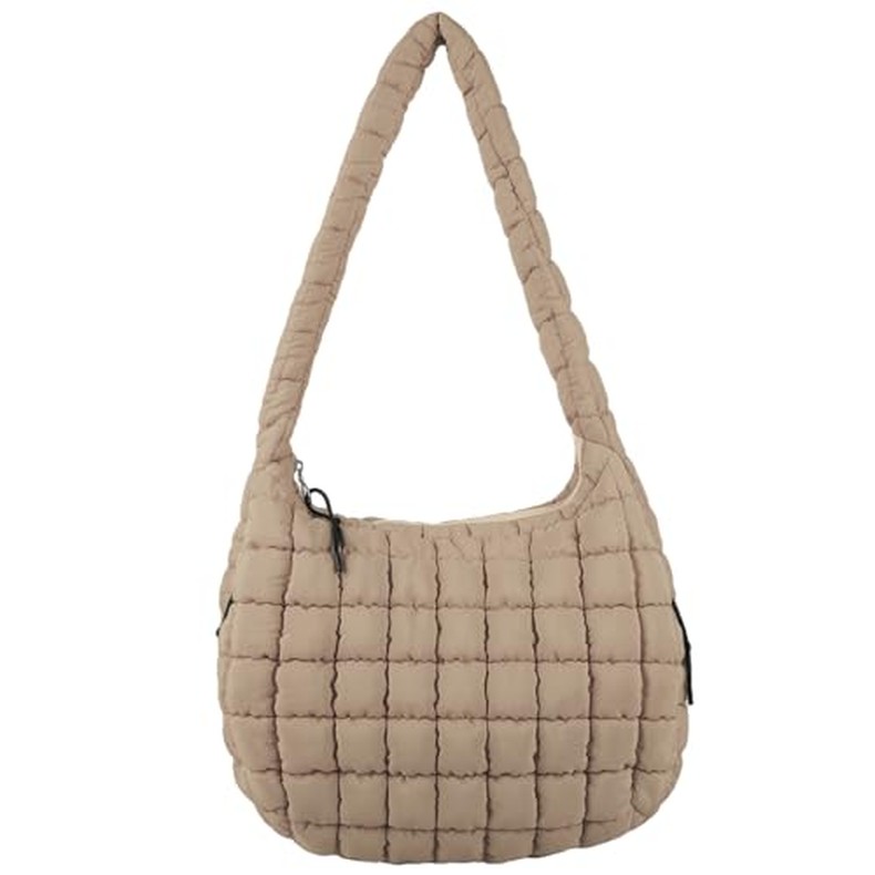 Quilted Puffer Tote Bag Purse Puffy Crossbody Shoulder Bag,Lightweight Nylon Hobo Bag Puffer Carryal detail