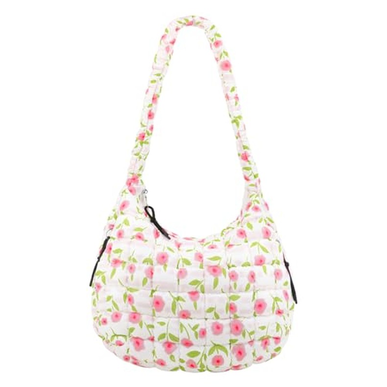 Quilted Puffer Tote Bag Purse Puffy Crossbody Shoulder Bag,Lightweight Nylon Hobo Bag Puffer Carryal detail