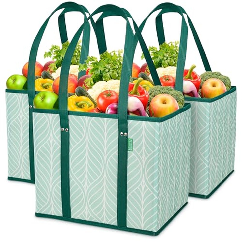 Reusable Grocery Bags (3 Pack) – Heavy Duty Shopping Bags, Blue