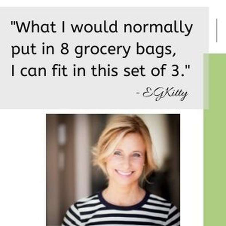 Reusable Grocery Bags (3 Pack) – Heavy Duty Shopping Bags, Blue detail