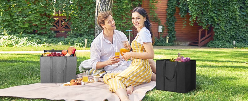 Reusable Grocery Shopping Bags 10 Pack Large Foldable Tote Bags Bulk detail