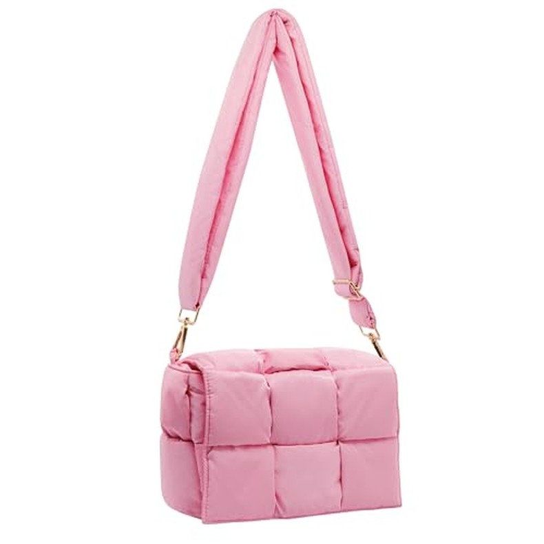 Shoulder Bag Lightweight Puffer Tote Crossbody Bag Handwoven for Women detail