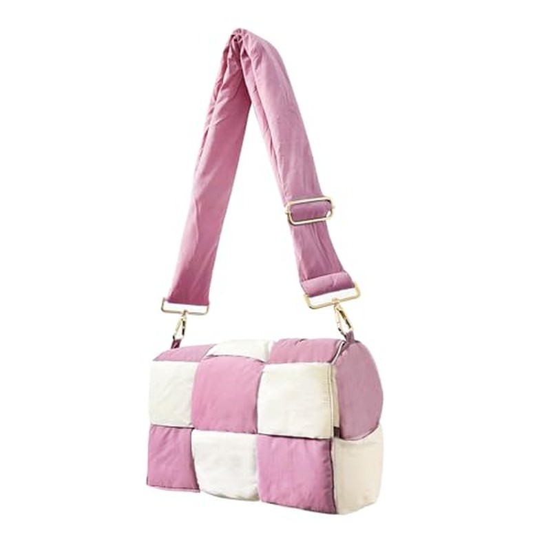 Shoulder Bag Lightweight Puffer Tote Crossbody Bag Handwoven for Women detail