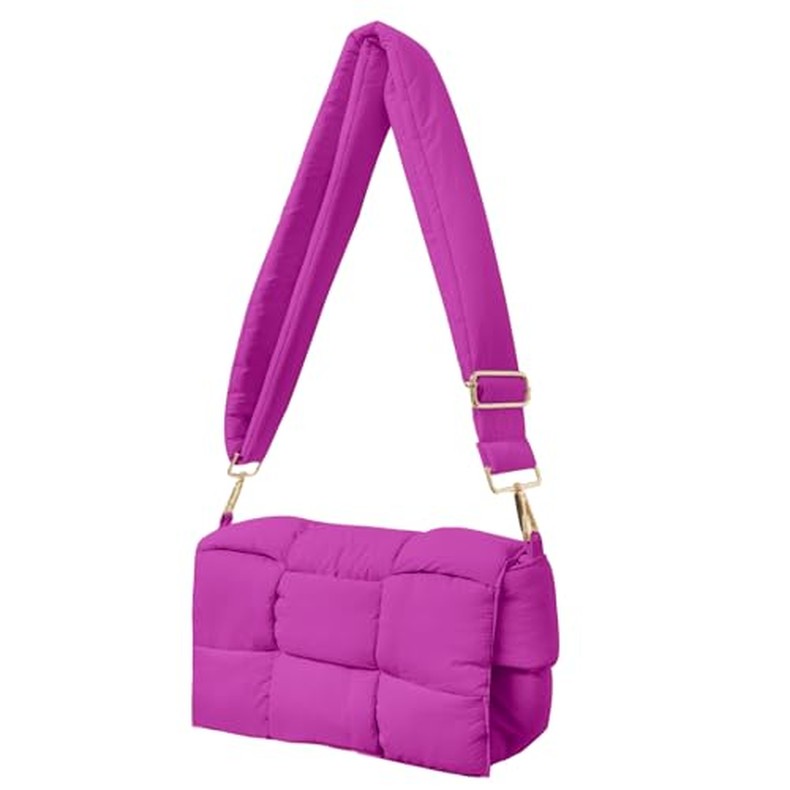 Shoulder Bag Lightweight Puffer Tote Crossbody Bag Handwoven for Women detail
