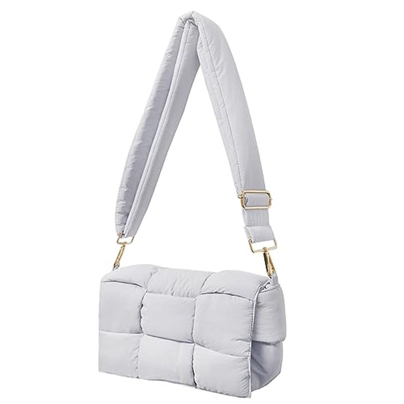 Shoulder Bag Lightweight Puffer Tote Crossbody Bag Handwoven for Women detail