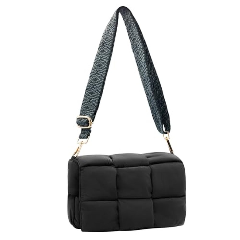 Shoulder Bag Lightweight Puffer Tote Crossbody Bag Handwoven for Women detail