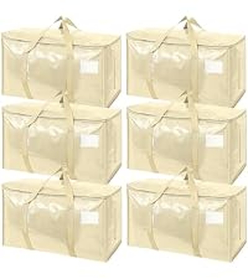 TICONN 6 Pack Extra Large Moving Bags Heavy Duty with Zippers & Carrying Handles, Durable Storage Ba detail