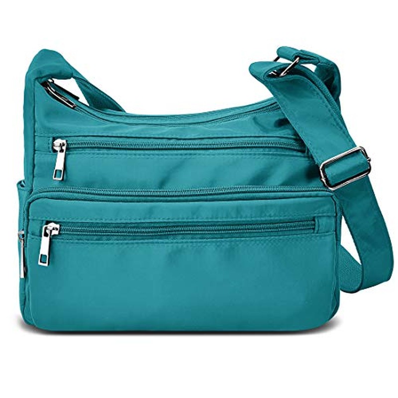 VOLGANIK ROCK RFID Purses for Women Fabric Nylon Multi Pocket Crossbody Bag Ladies Travel Handbag