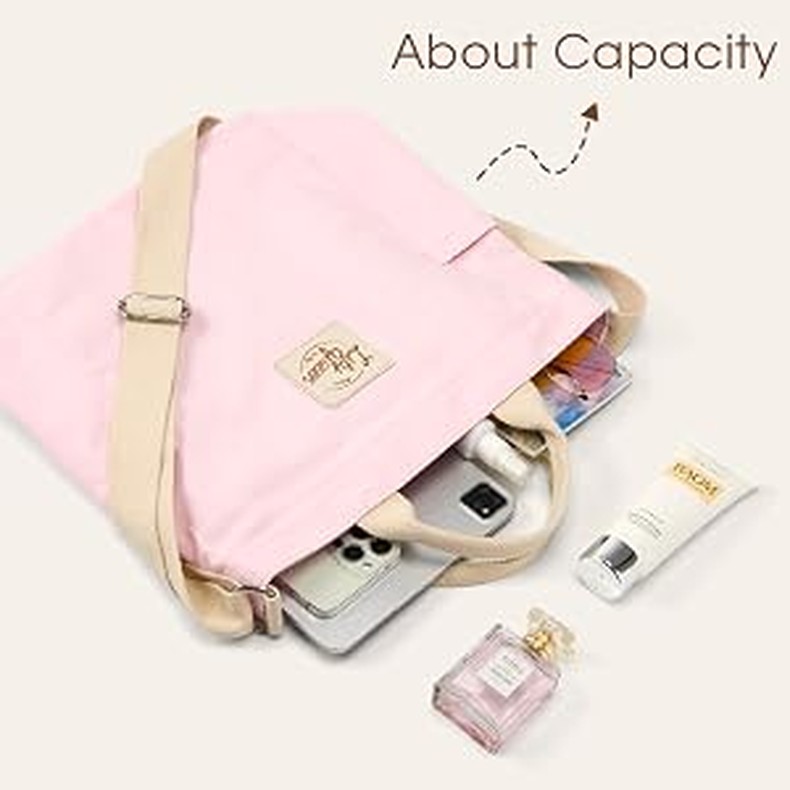 Women Canvas Tote Handbags Casual Shoulder Work Bag Crossbody detail