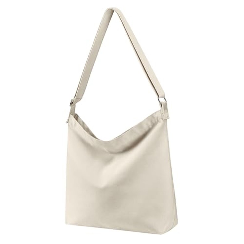 Women's blank large Size Canvas Crossbody Tote Handbags Shoulder Bag Hobo Casual Tote Diy-gifts (1) detail