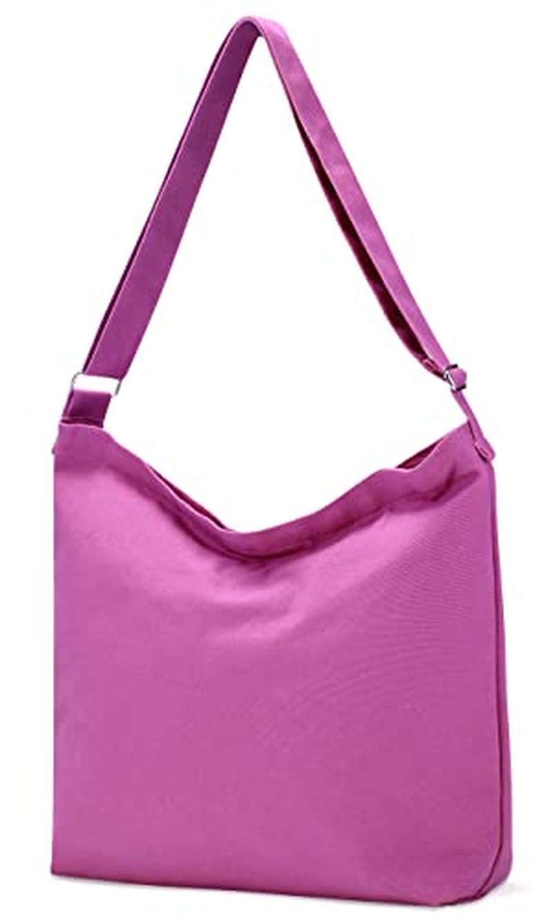 Women's blank large Size Canvas Crossbody Tote Handbags Shoulder Bag Hobo Casual Tote Diy-gifts (1) detail