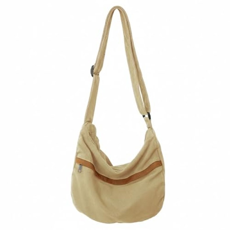 Canvas Casual Messenger Bag Hobo Crossbody Bag Canvas Shouder Tote Handbag for Women and Men