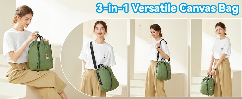 Canvas Crossbody Bag for Women Tote Handbag Slouchy Shoulder Bag