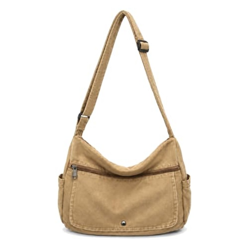 Canvas Multiple Pockets Messenger Bag Casual Satchel Crossbody Shoulder Purse Hobo Tote Handbag