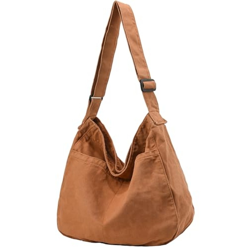 Canvas Tote Bag Casual Hobo Crossbody Shoulder Bag for Women and Men Large Purse Messenger Bag Trave