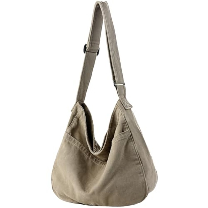 Canvas Tote Bag Casual Hobo Crossbody Shoulder Bag for Women and Men Large Purse Messenger Bag Trave
