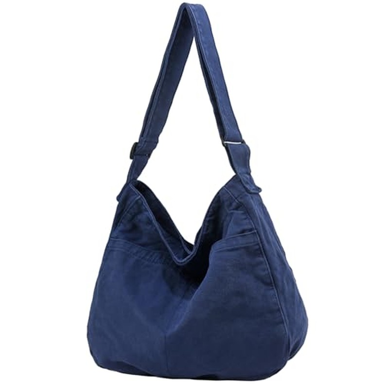 Canvas Tote Bag Casual Hobo Crossbody Shoulder Bag for Women and Men Large Purse Messenger Bag Trave