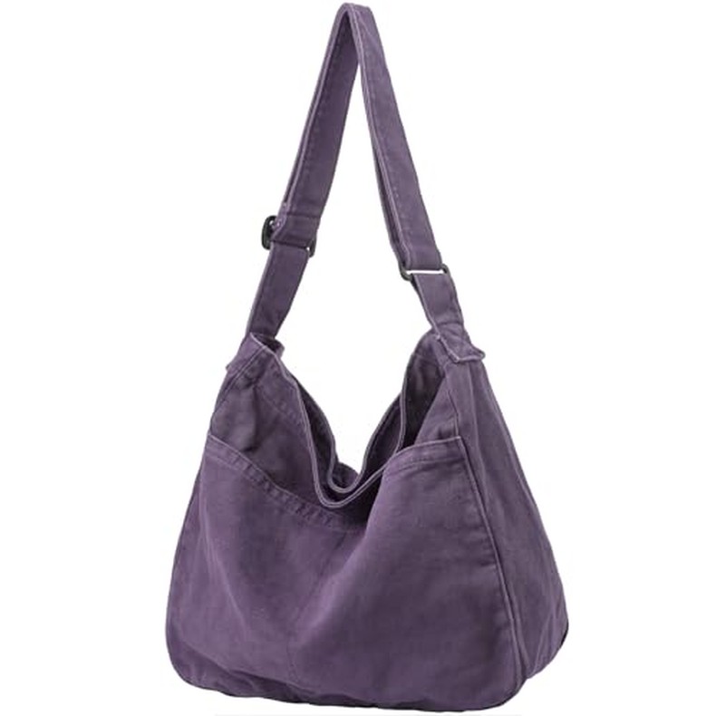 Canvas Tote Bag Casual Hobo Crossbody Shoulder Bag for Women and Men Large Purse Messenger Bag Trave