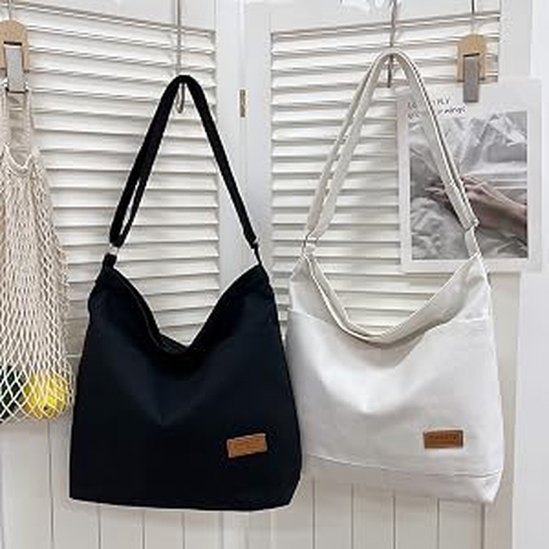 Canvas Tote Bag for Women - Crossbody, Shoulder, Travel & Beach Bag