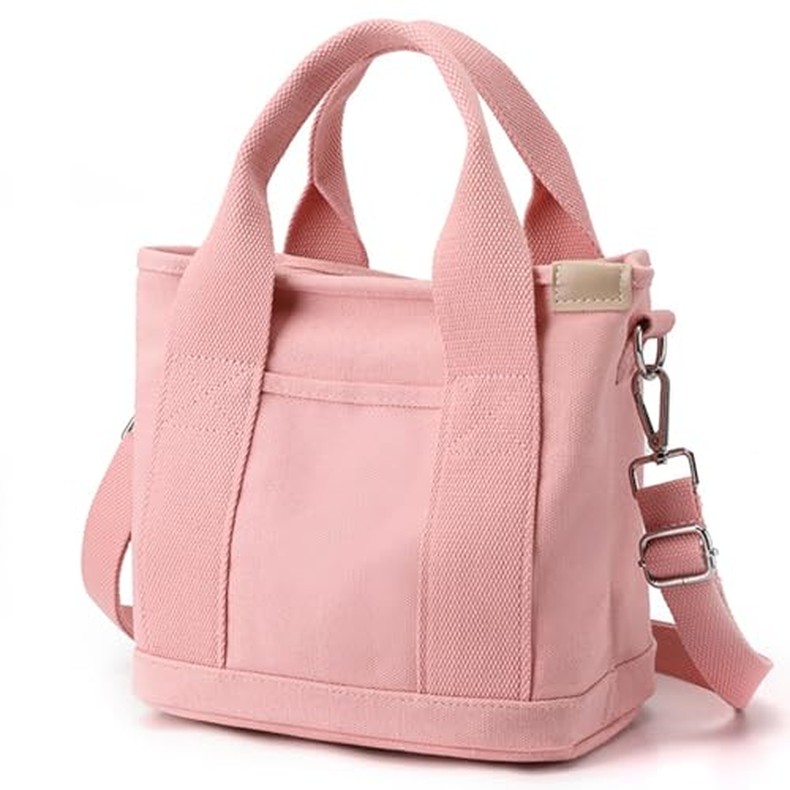 Canvas Tote Bag for Women,Small Totes Bags with Zipper Crossbody Purse with Pockets Large Shoulder H