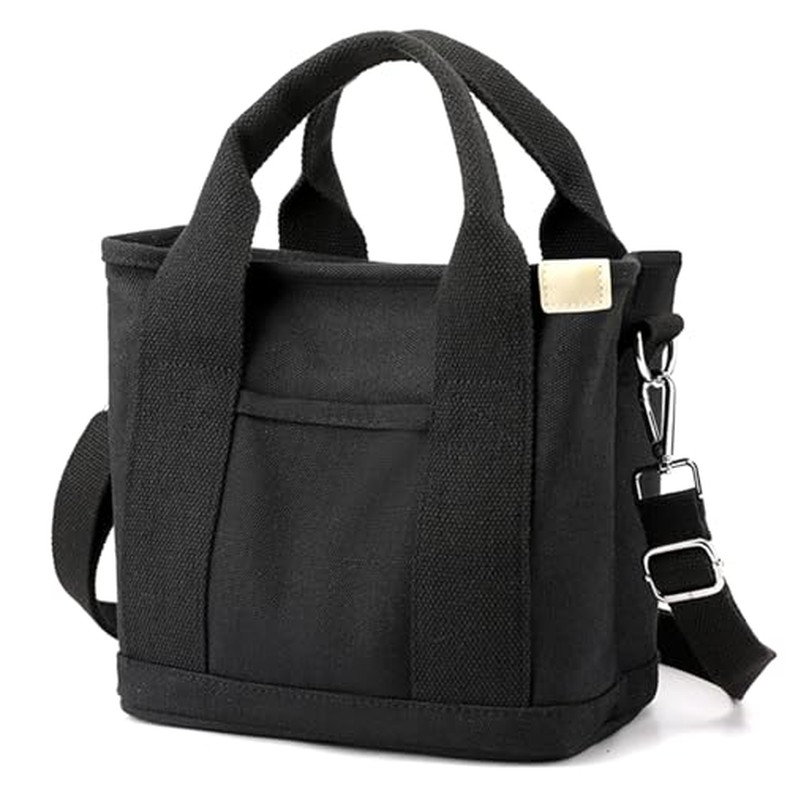 Canvas Tote Bag for Women,Small Totes Bags with Zipper Crossbody Purse with Pockets Large Shoulder H