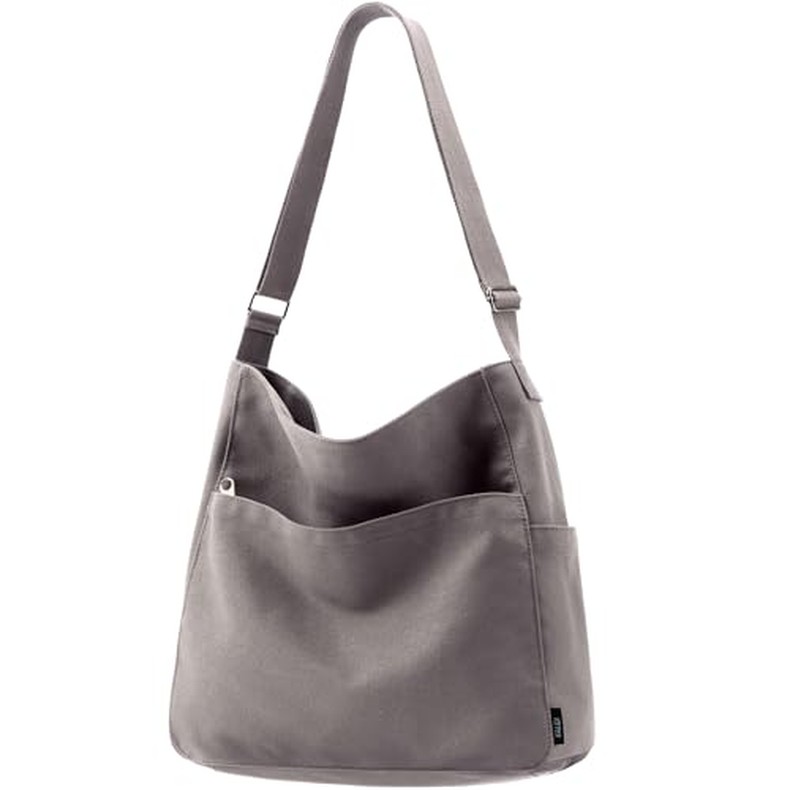 Canvas Tote Bag Zipper Large Crossbody Shoulder Bag Messenger Bag