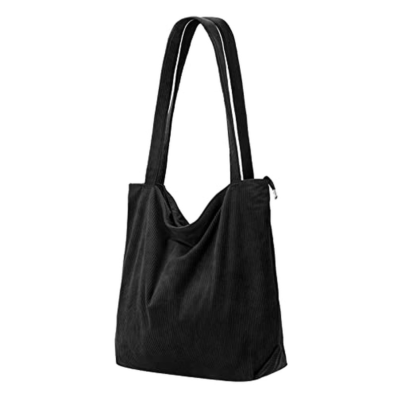 Corduroy Tote Bag for Women,Hobo HandBags with Zipper