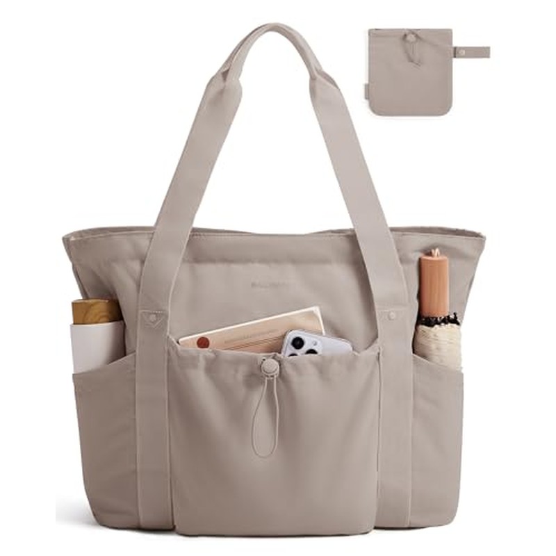 Foldable Tote Bag with Drawstring Bag, Tote Bag Shoulder Bag Top Handle Handbag for Travel,