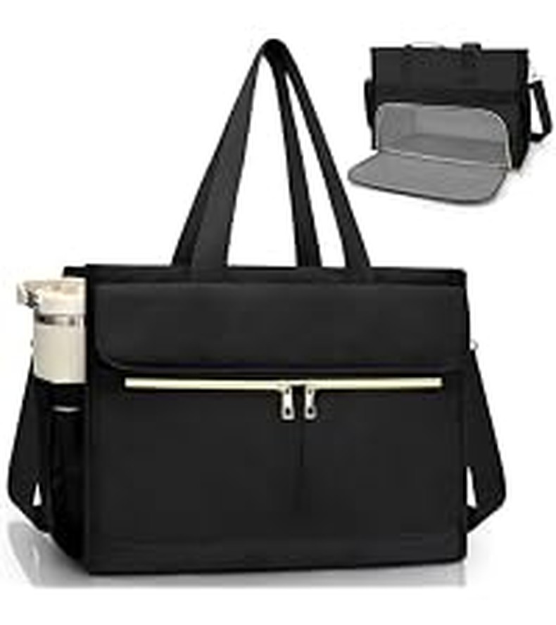 Lu.6_ Laptop Tote with Insulated Lunch Box Compartment for Nurse, Teacher Work Office Outdoor