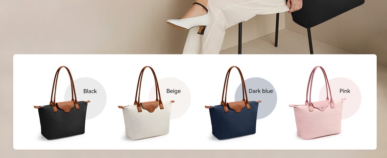 Tote Bag for Women Nylon Top-Handle Purse,Large Capacity Shoulder Hobo handBag with Zipper Le